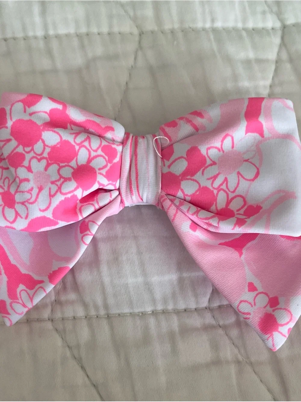 Lilly Pulitzer Janie & Jack Pink Floral One-Piece Swimsuit with White Rosettes